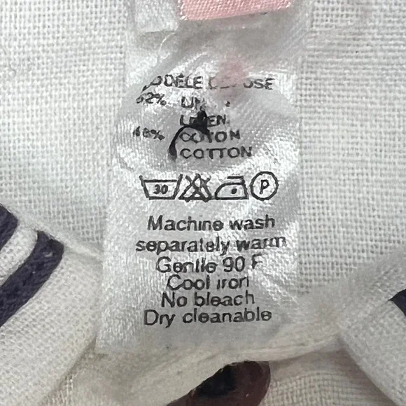 Bonpoint Kids White Sailor Collar Linen Cotton Blouse Top Size 6‎ - Picture 5 of 8